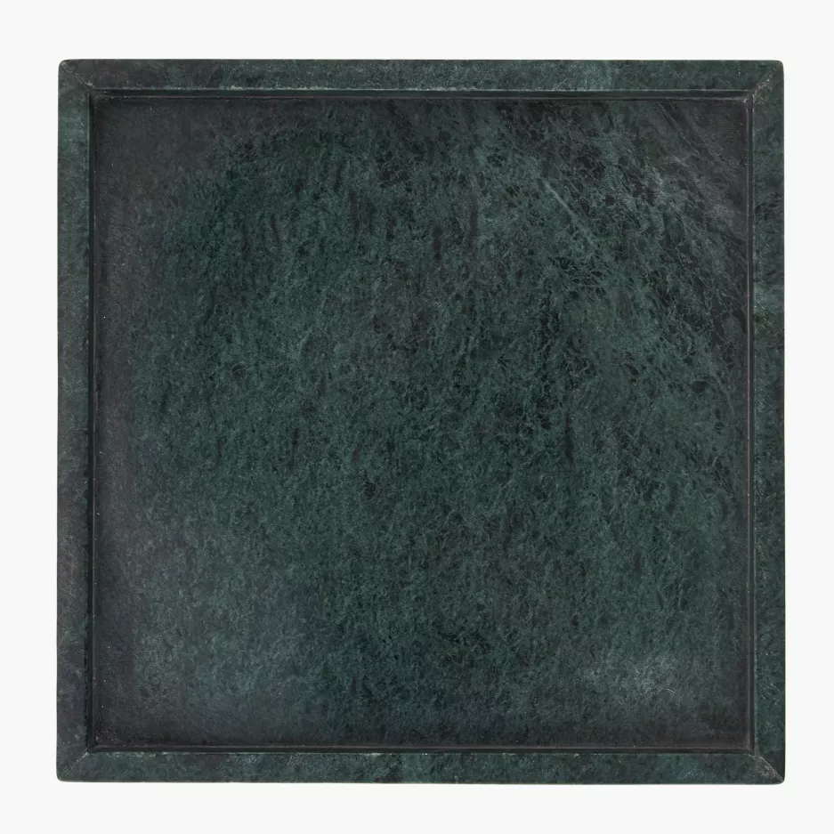 Taca dekoracyjna DUKA MARBLE 26x26 cm zielona marmurowa