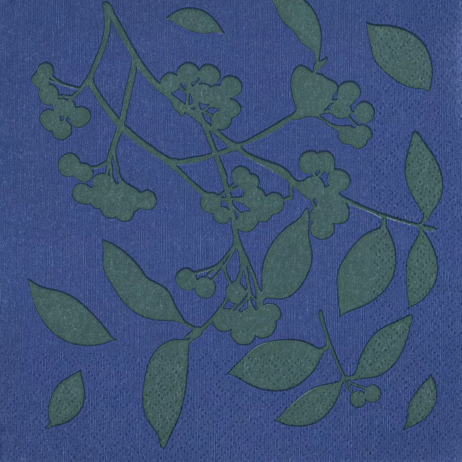 Serwetki papierowe w kwiaty DUKA SKADI 20 szt. 33x33 cm zielone granatowe
