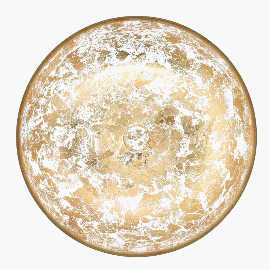 Patera na nóżce DUKA MOON 27x16 cm złota szklana