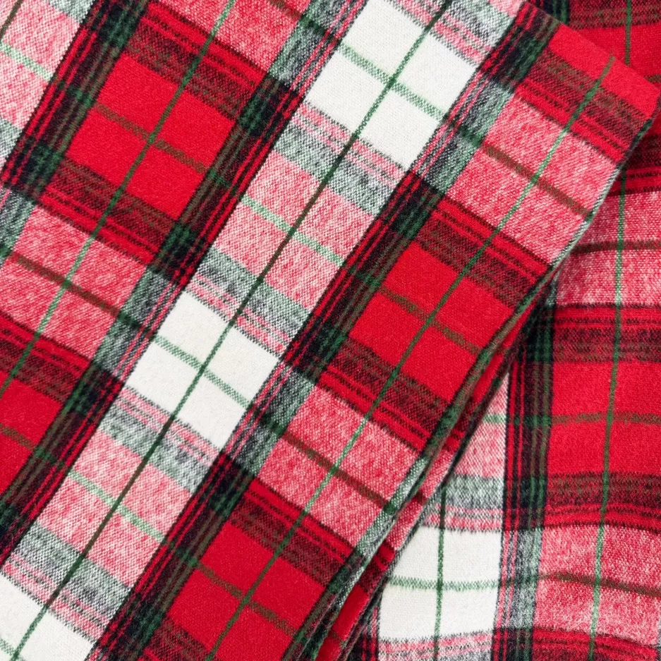 Koc pled w kratkę DUKA GLEN 170x130 cm czerwony bawełniany