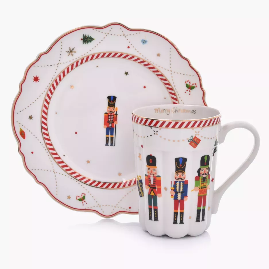 Talerz świąteczny dziadek do orzechów DUKA LYCKLIG 20 cm porcelanowy