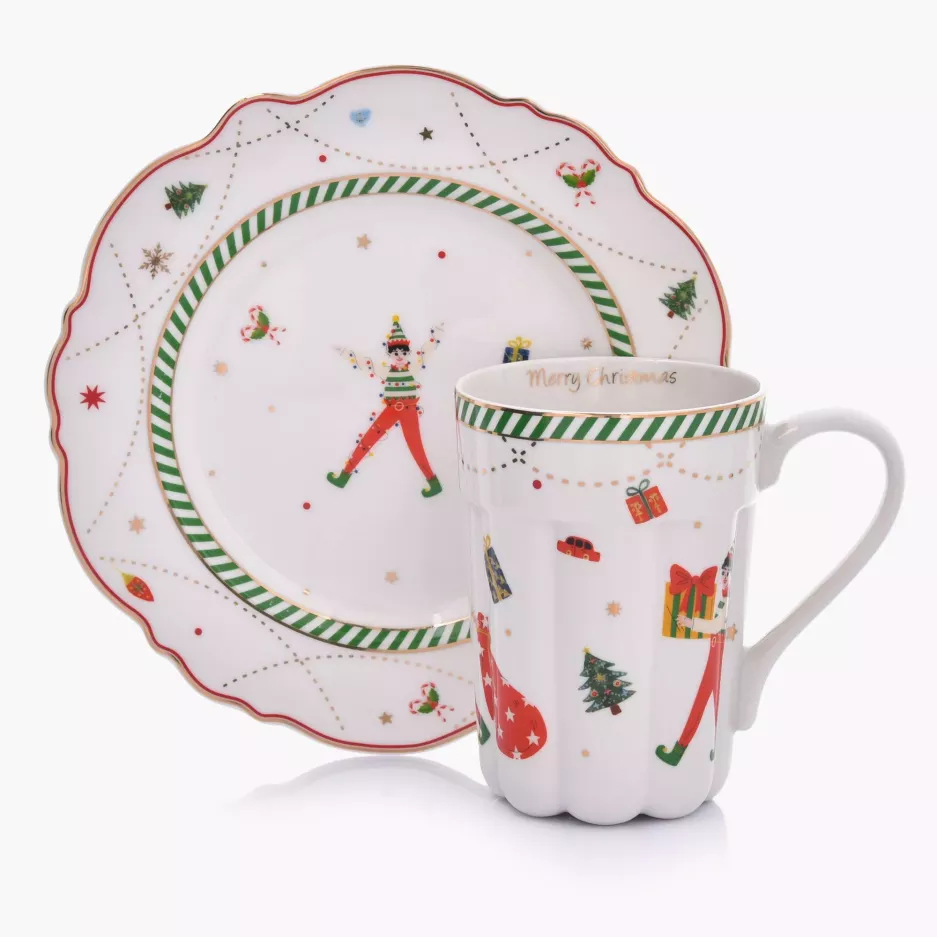 Talerz świąteczny elf DUKA LYCKLIG 20 cm porcelanowy
