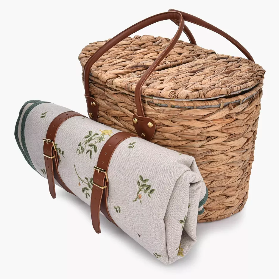 Kosz piknikowy dla 2 osób z matą DUKA PICKNICK 24 cm brązowy