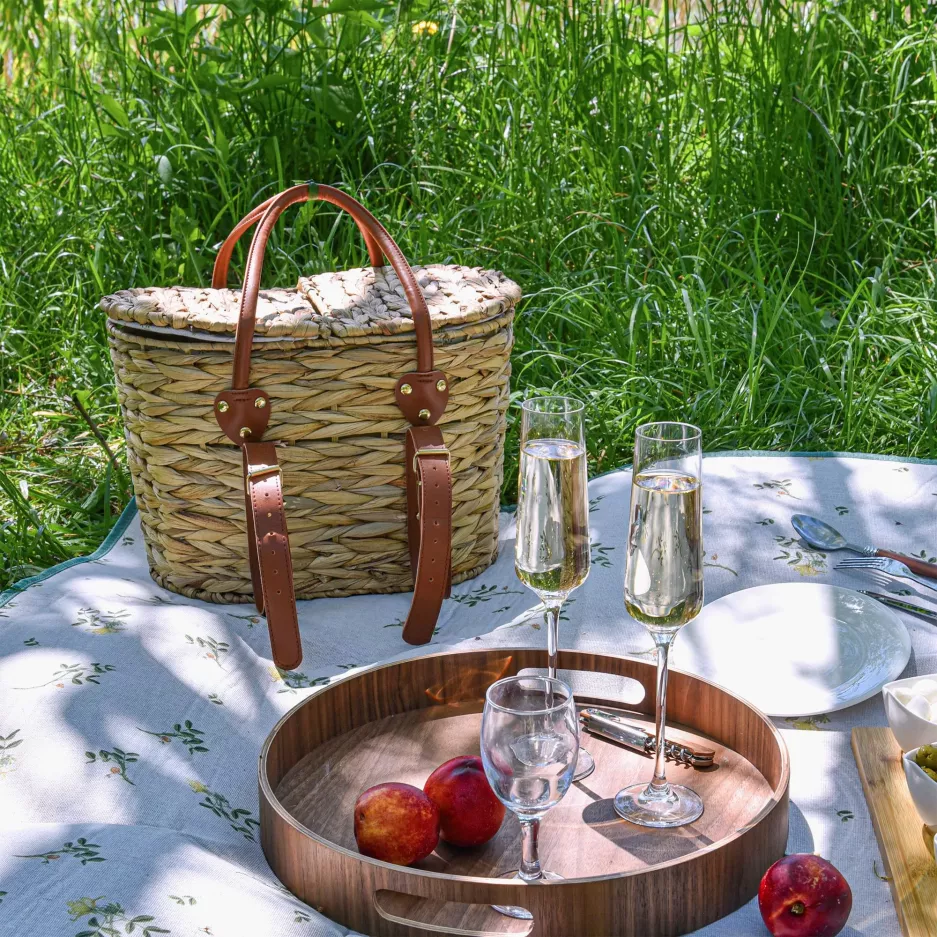 Kosz piknikowy dla 2 osób z matą DUKA PICKNICK 24 cm brązowy