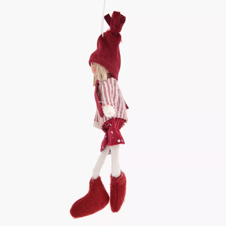 Dekoracja świąteczna lalka wisząca serce DUKA LILLIPUT 15 cm czerwona