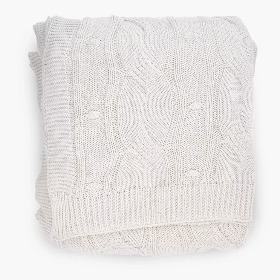 Koc pled DUKA JULIG 170x130 cm biały bawełniany