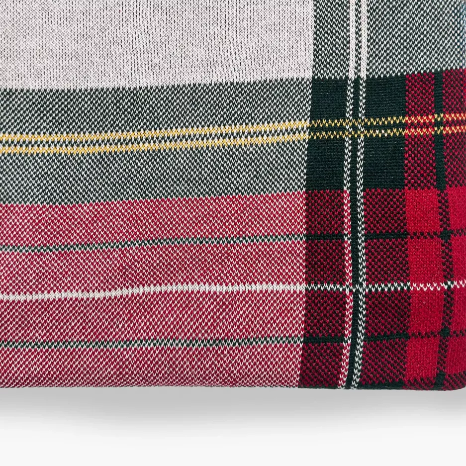 Koc pled w kratkę świąteczny DUKA JULIG 160x130 cm bawełniany