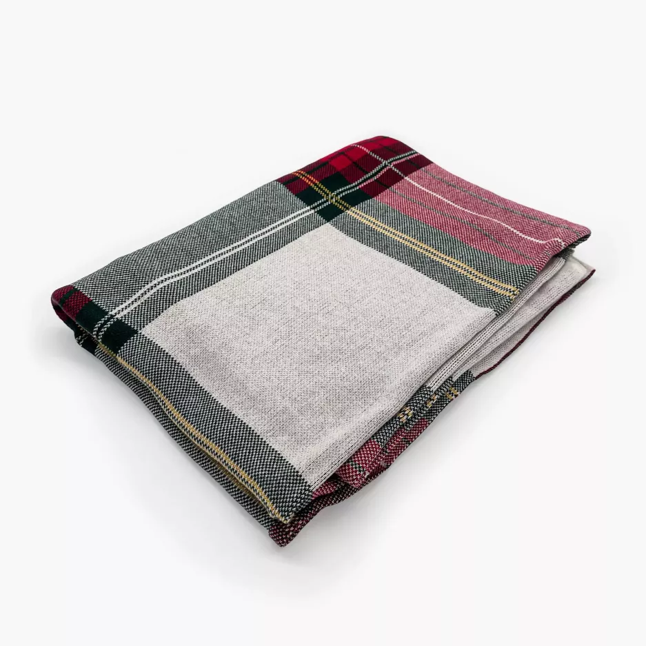 Koc pled w kratkę świąteczny DUKA JULIG 160x130 cm bawełniany