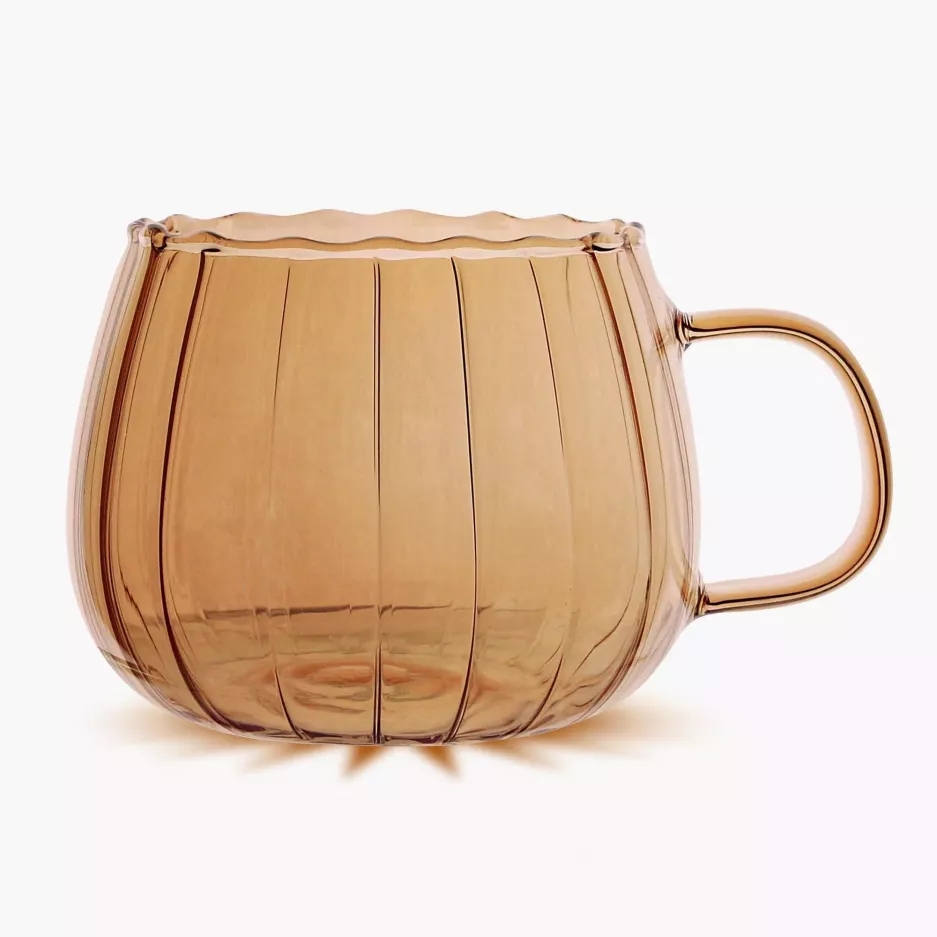 Szklanka do napojów DUKA CASUAL 350 ml ryflowana bursztynowa szklana