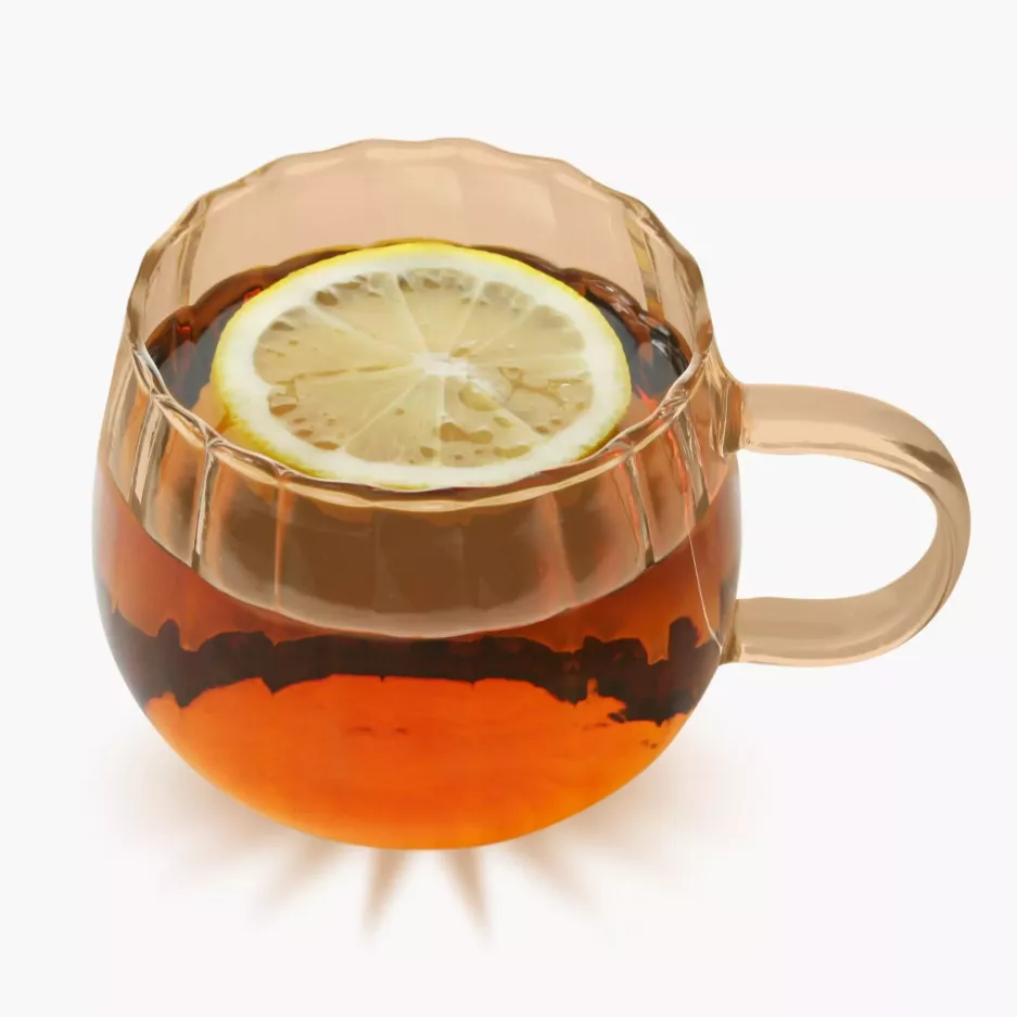 Szklanka do napojów DUKA CASUAL 350 ml ryflowana bursztynowa szklana