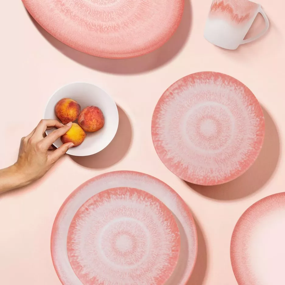 Miseczka DUKA SOLVIND 17 cm różowa biała porcelanowa