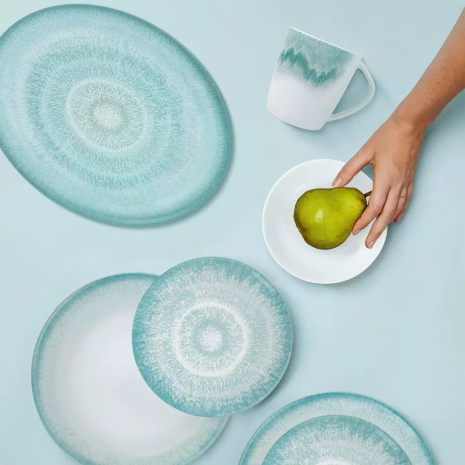 Półmisek DUKA SOLVIND 38 cm niebieski porcelanowy