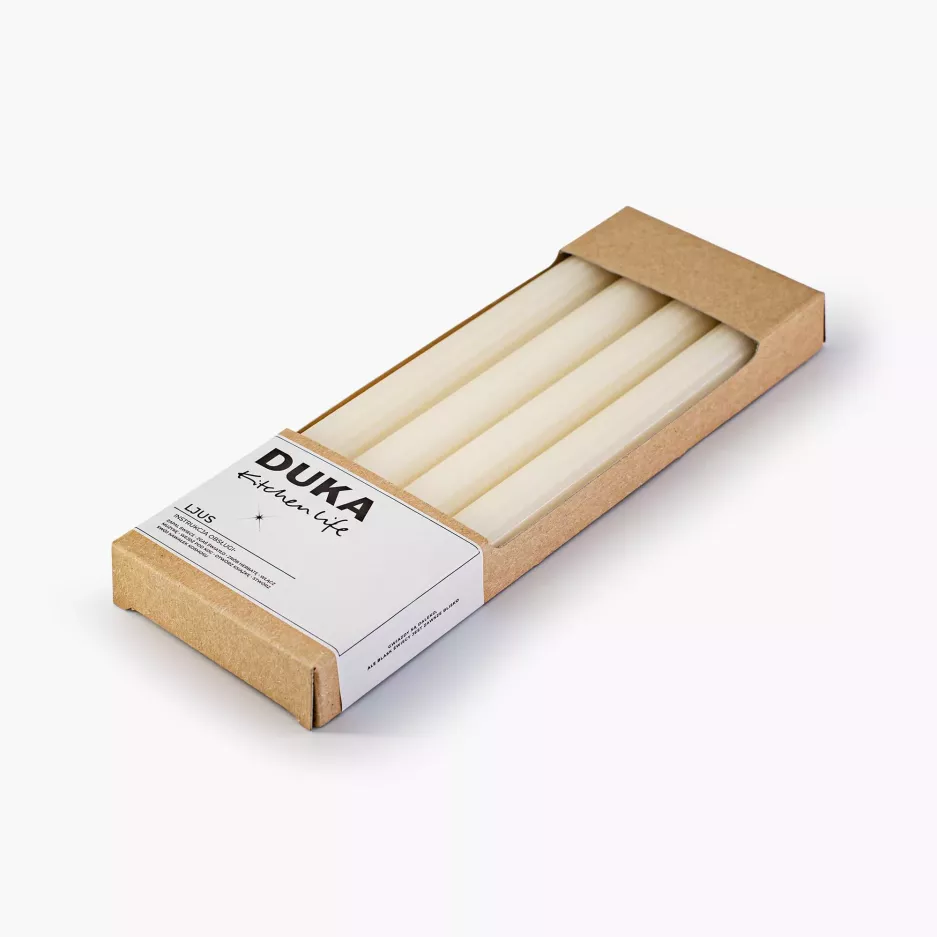 Świece stołowe podłużne DUKA LJUS 23 cm 4 szt. kremowe