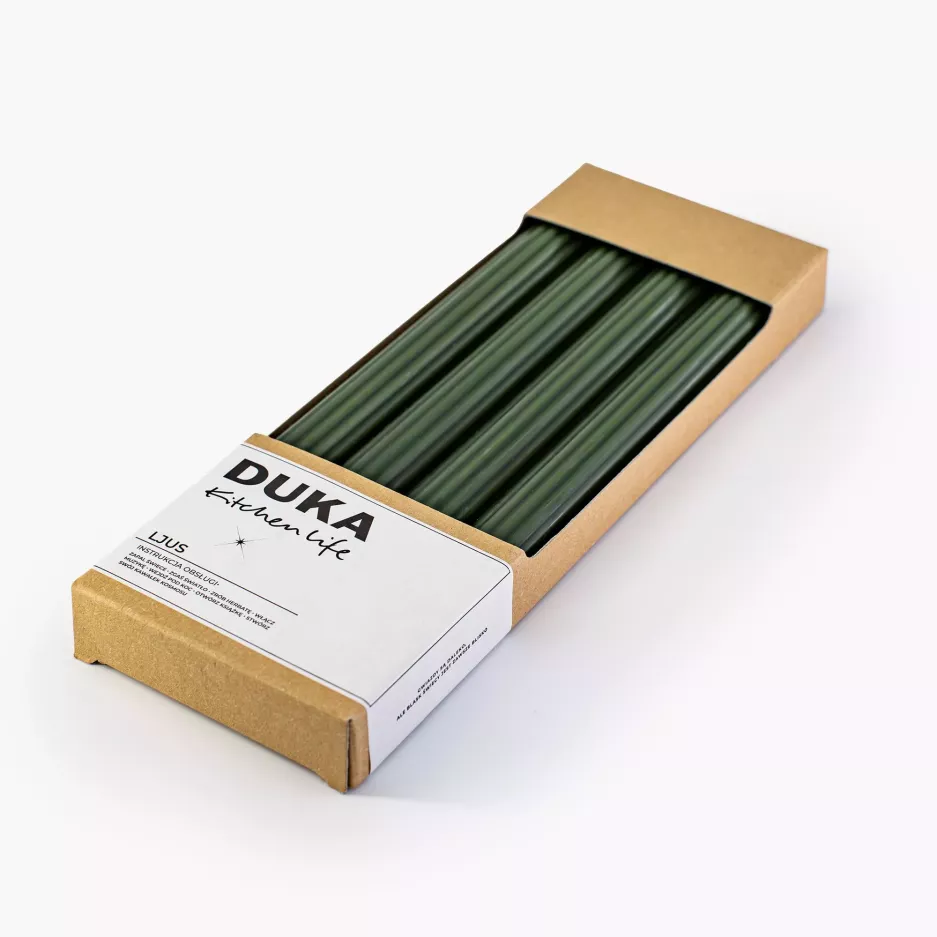 Świece stołowe podłużne DUKA LJUS 23 cm 4 szt. zielone