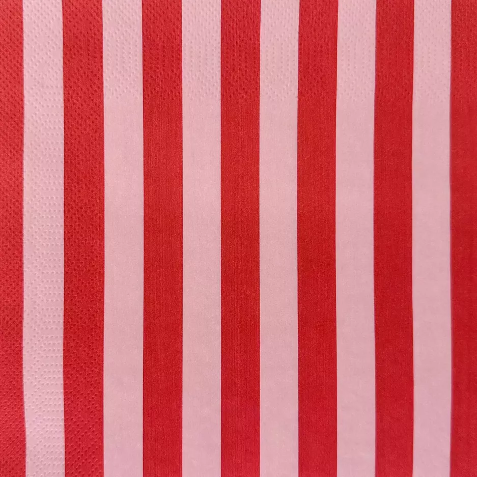 Serwetki w paski DUKA RANDIG 33x33cm 20 szt. różowe czerwone