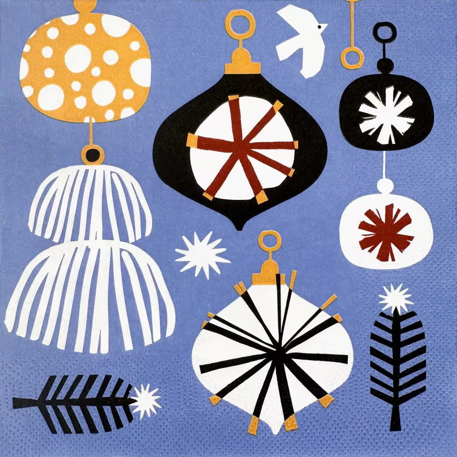 Serwetki papierowe ozdobne DUKA JULKLAP 33x33cm 20 szt. niebieskie