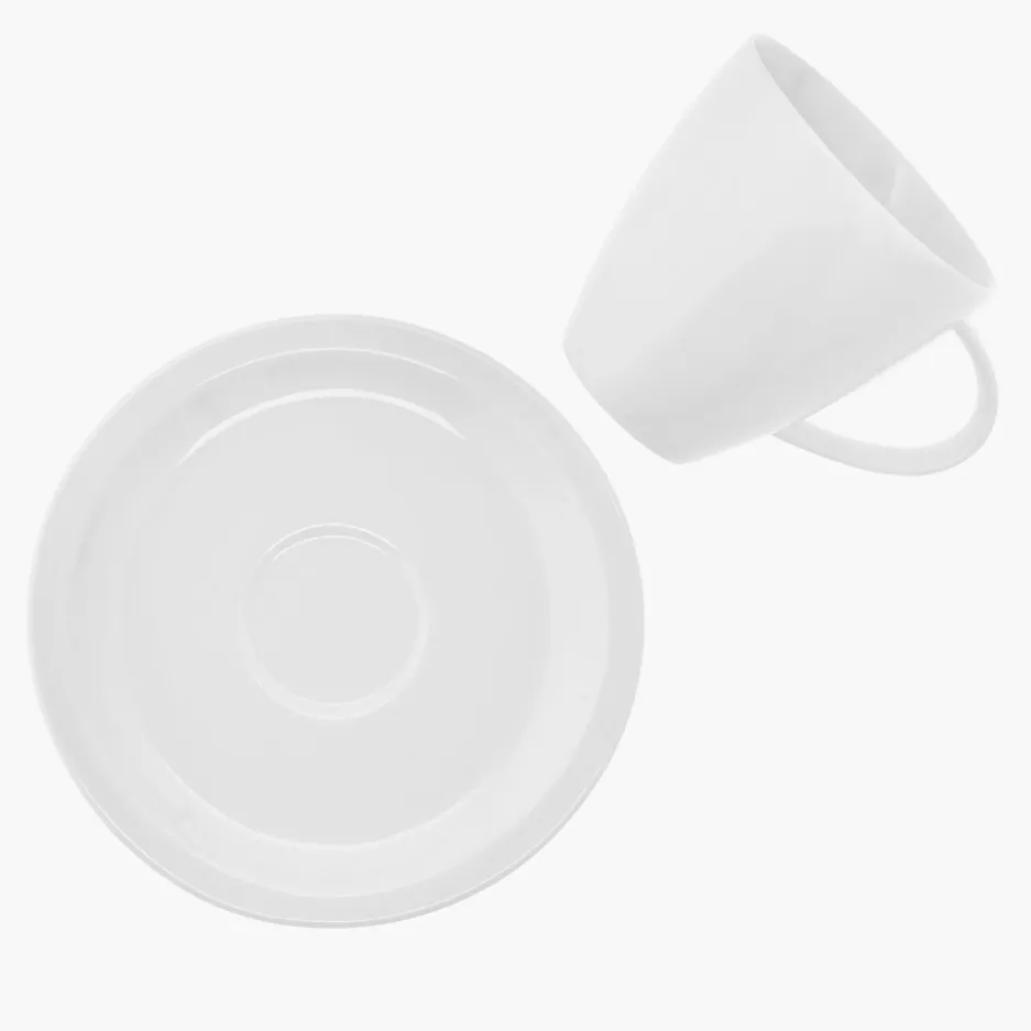 Filiżanka ze spodkiem DUKA ASPEN 250 ml biała porcelanowa