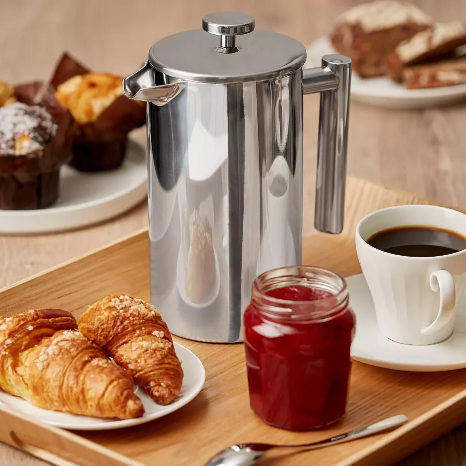 Zaparzacz do kawy French Press DUKA BARISTA 1100 ml srebrny stal nierdzewna