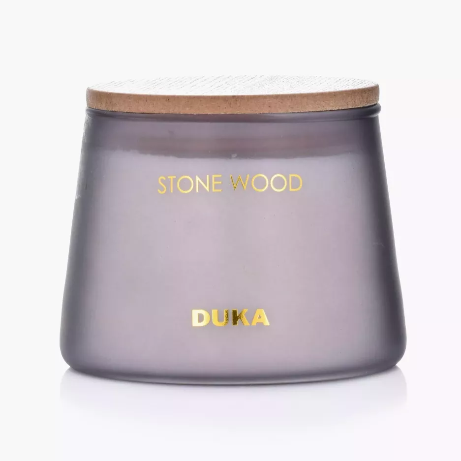 Świeca zapachowa sojowa Stone Wood DUKA BERG 260 g grafitowa