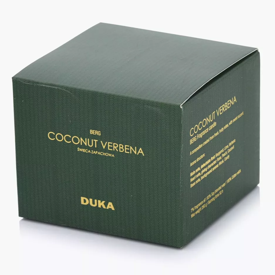 Świeca zapachowa sojowa Coconut Verbena DUKA BERG 260 g