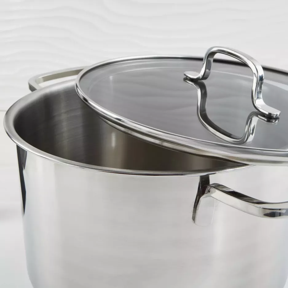 Garnek z pokrywą BERGHOFF HELIX 20 cm srebrny stalowy
