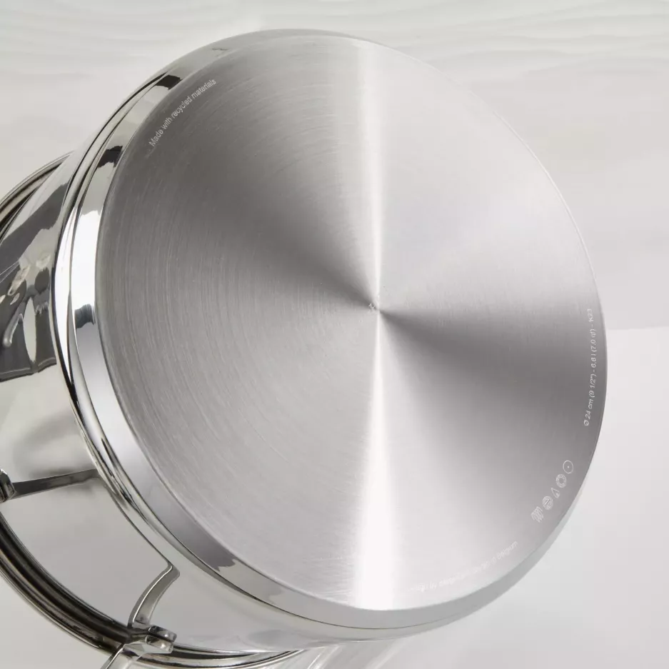 Garnek z pokrywą BERGHOFF HELIX 24 cm srebrny stalowy