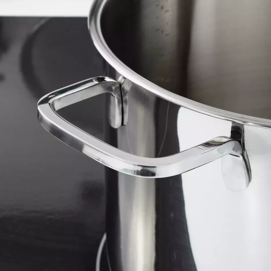 Garnek z pokrywą BERGHOFF HELIX 24 cm srebrny stalowy