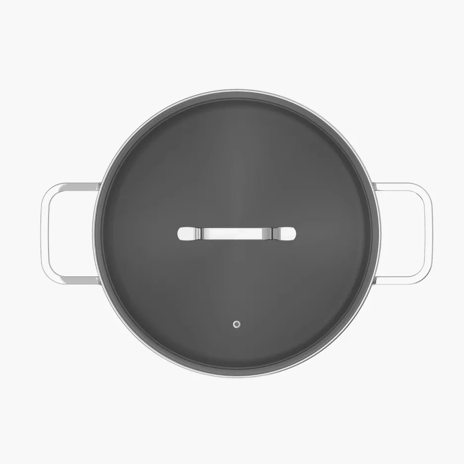 Garnek z pokrywą BERGHOFF HELIX 26 cm 10 l srebrny stalowy