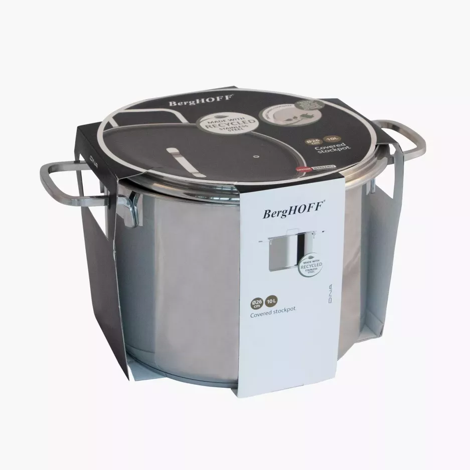 Garnek z pokrywą BERGHOFF HELIX 26 cm 10 l srebrny stalowy