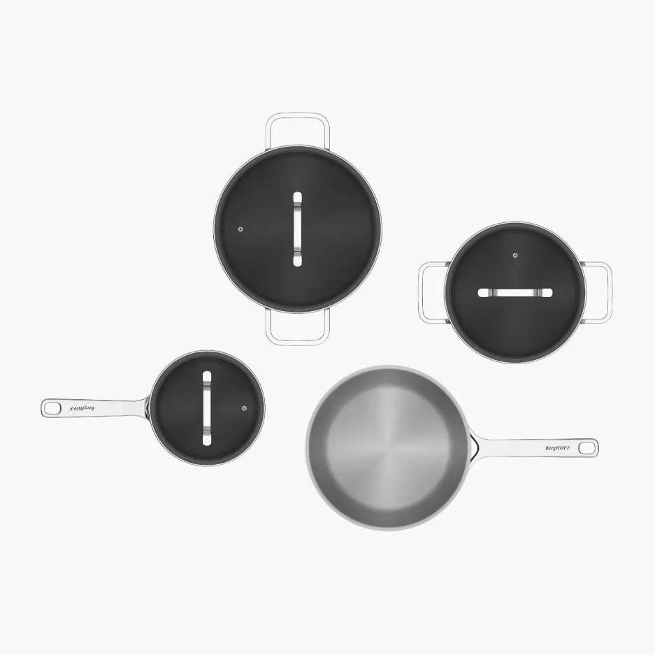 Zestaw garnków z powłoką nieprzywierającą BERGHOFF HELIX 7 el. stalowy