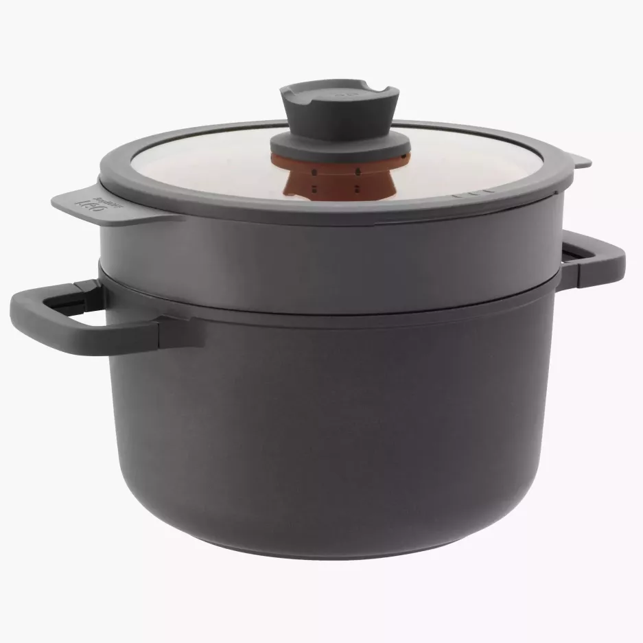 Garnek z pokrywą BERGHOFF STONE 5,6 l czarny aluminiowy