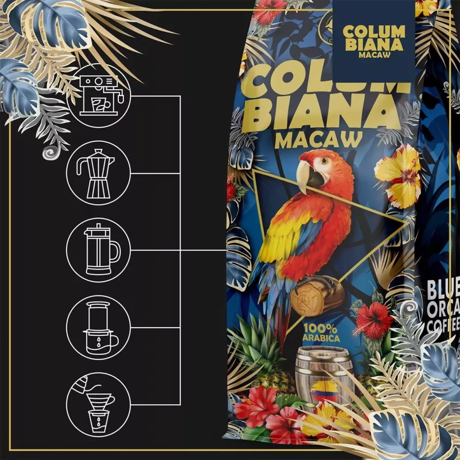 Kawa ziarnista BLUE ORCA COFFEE Columbiana Macaw 1 kg