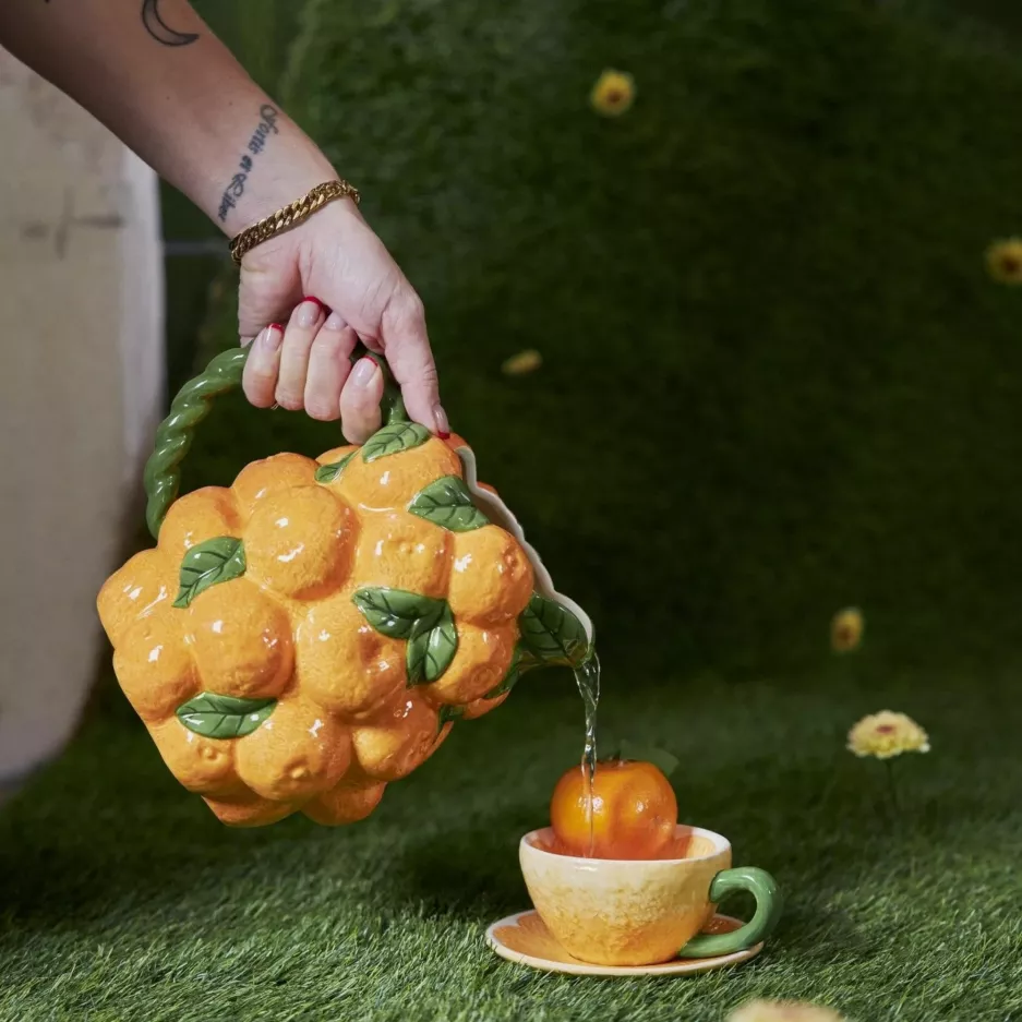 Filiżanka ze spodkiem BYON FRUITY mandarynka 250 ml