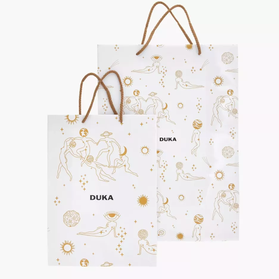Torba prezentowa świąteczna gwiazdy DUKA CELESTIAL 23x11x32 cm biała papier