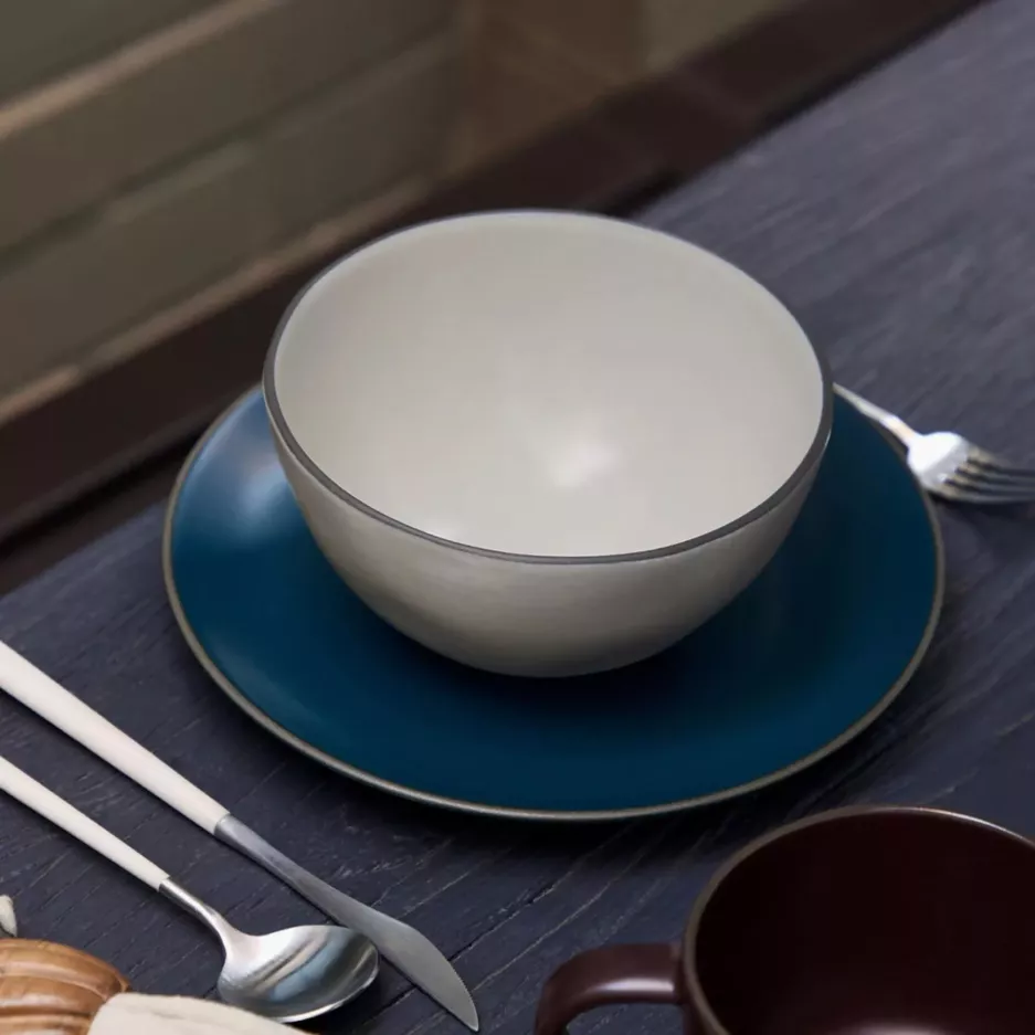 Talerz śniadaniowy COSTA NOVA STACKED ORGANIC 21 cm turkusowy kamionkowy