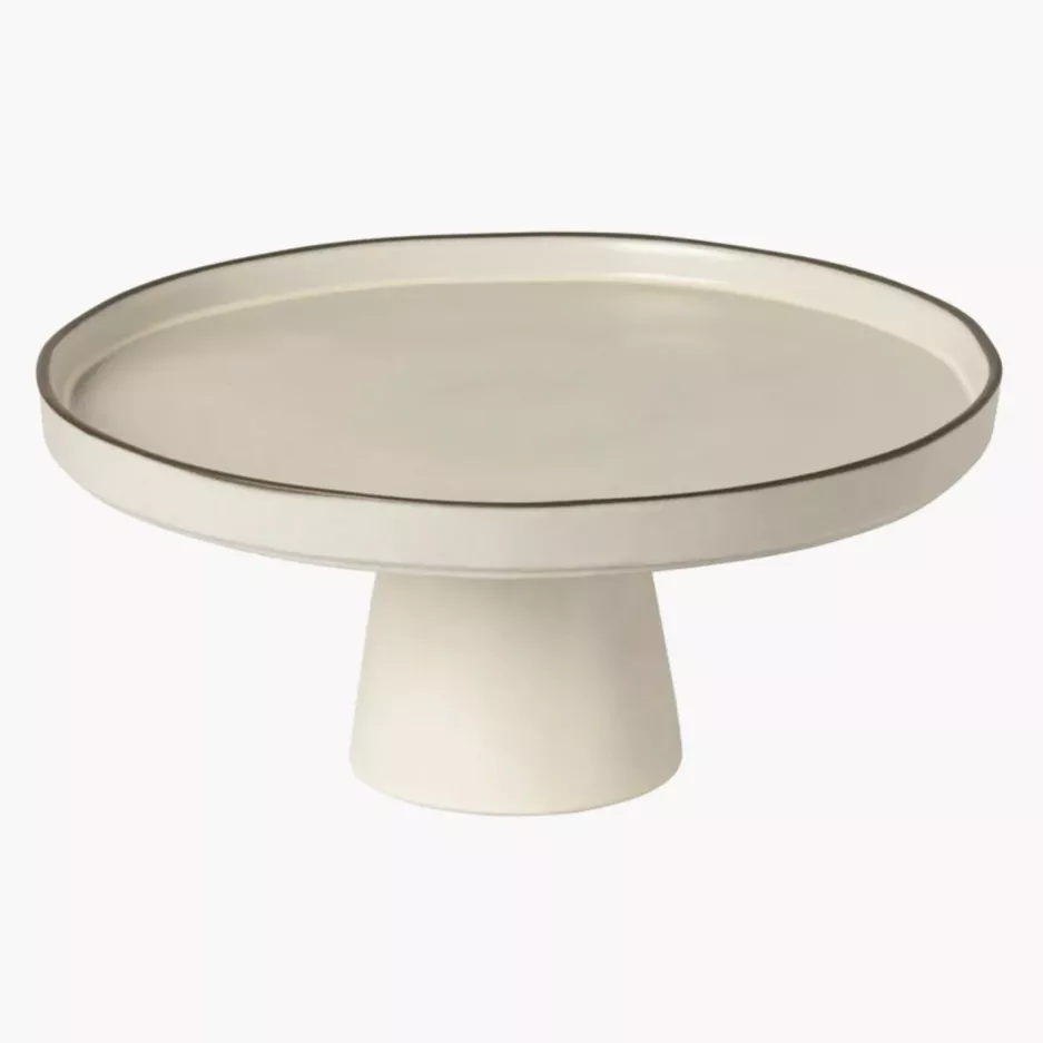 Patera na nóżce COSTA NOVA STACKED ORGANIC 27 cm piaskowa kamionkowa