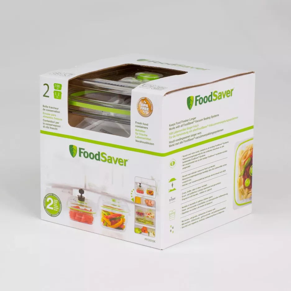 Zestaw 2 pojemników do pakowania próżniowego FOODSAVER FRESH transparentny