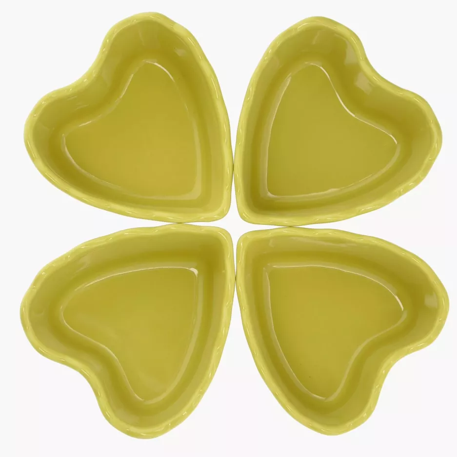 Forma do pieczenia serce DUKA GRESTEL 18 cm żółta ceramika