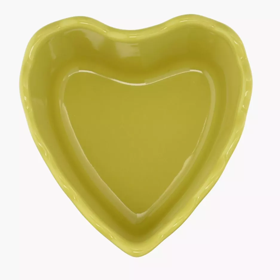 Forma do pieczenia serce DUKA GRESTEL 11 cm żółta ceramika