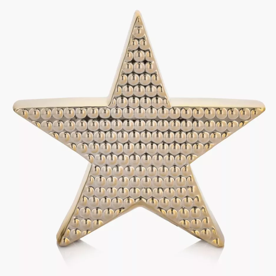 Ozdoba świąteczna gwiazda DUKA GYLLENE dekoracja 19,2 cm złota kamionka