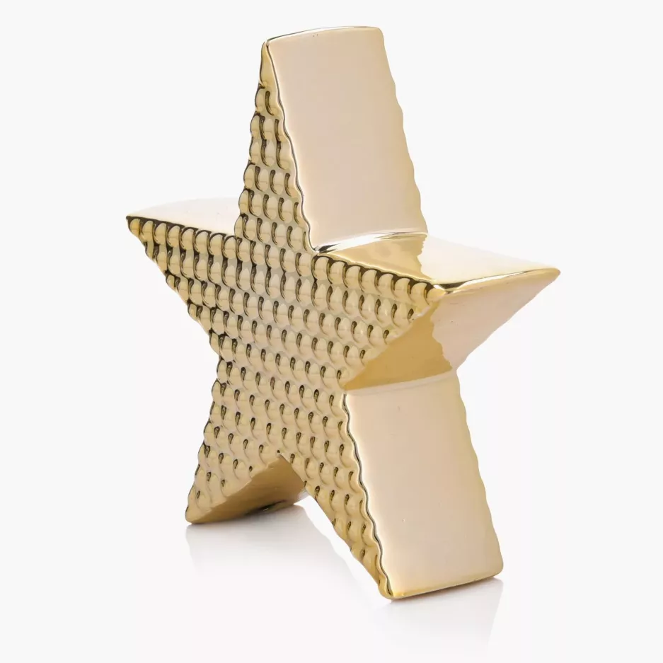 Ozdoba świąteczna gwiazda DUKA GYLLENE dekoracja 16 cm złota kamionka