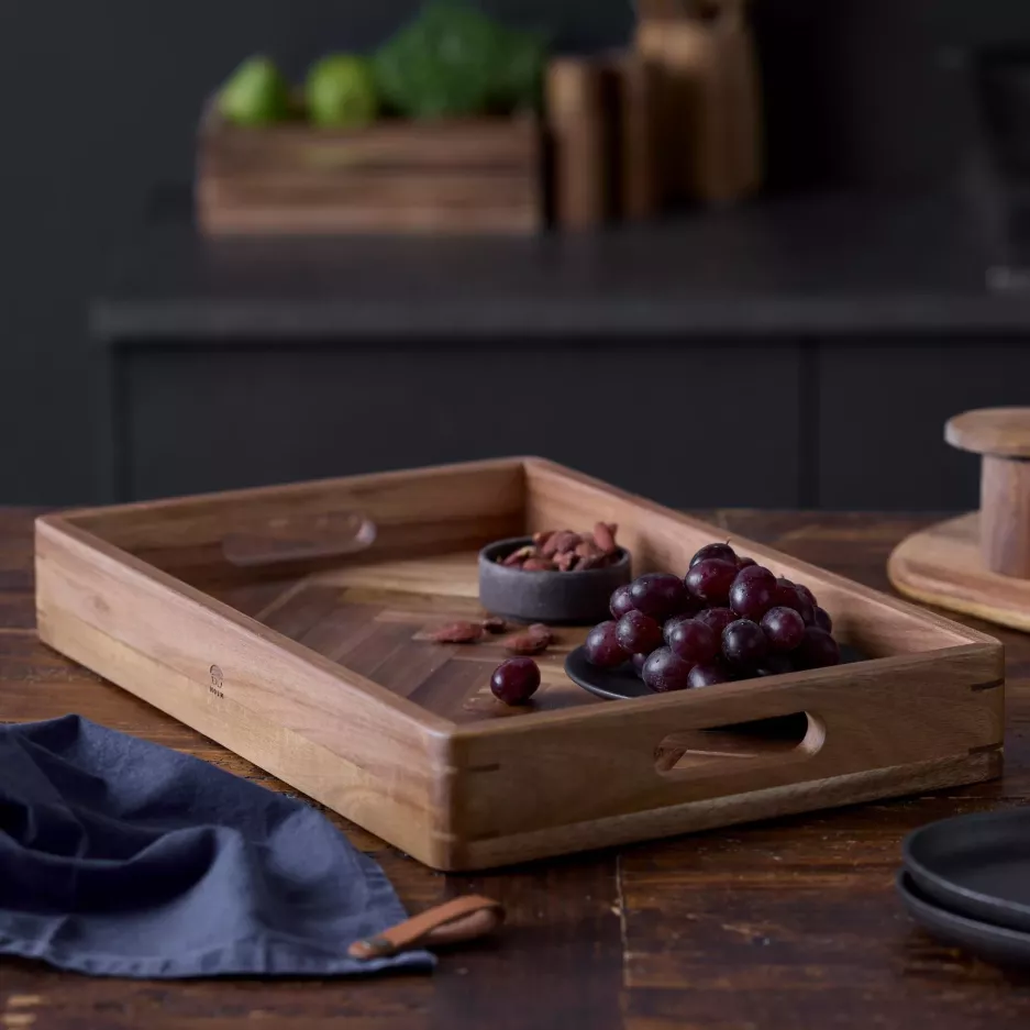 Taca HOLM 45,7 x 30,5 x 6,3 cm drewno akacjowe