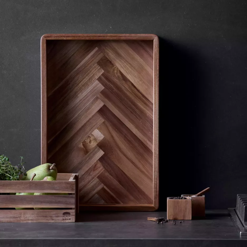 Taca HOLM 45,7 x 30,5 x 6,3 cm drewno akacjowe