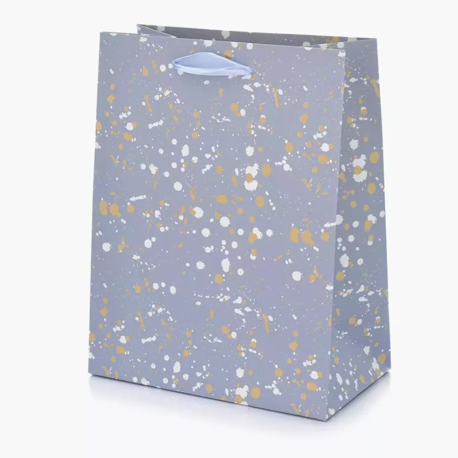 Torebka na prezent kropki INCOOD 18x10x23 cm niebieska papier