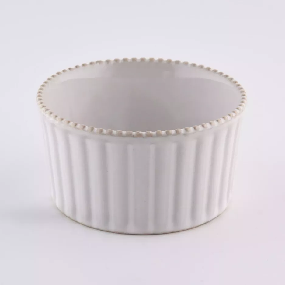 Kokilka okrągła ramekin DUKA KEX 9 cm kremowa ceramiczna