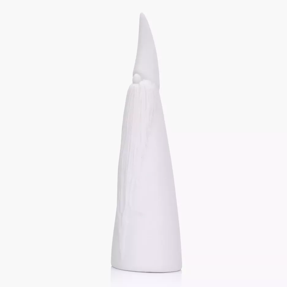 Lampka świąteczna gnom DUKA KRISTALLER 26 cm biała porcelana