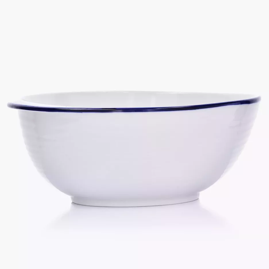 Misa sałatkowa DUKA KROG 2000 ml biała granatowa porcelana