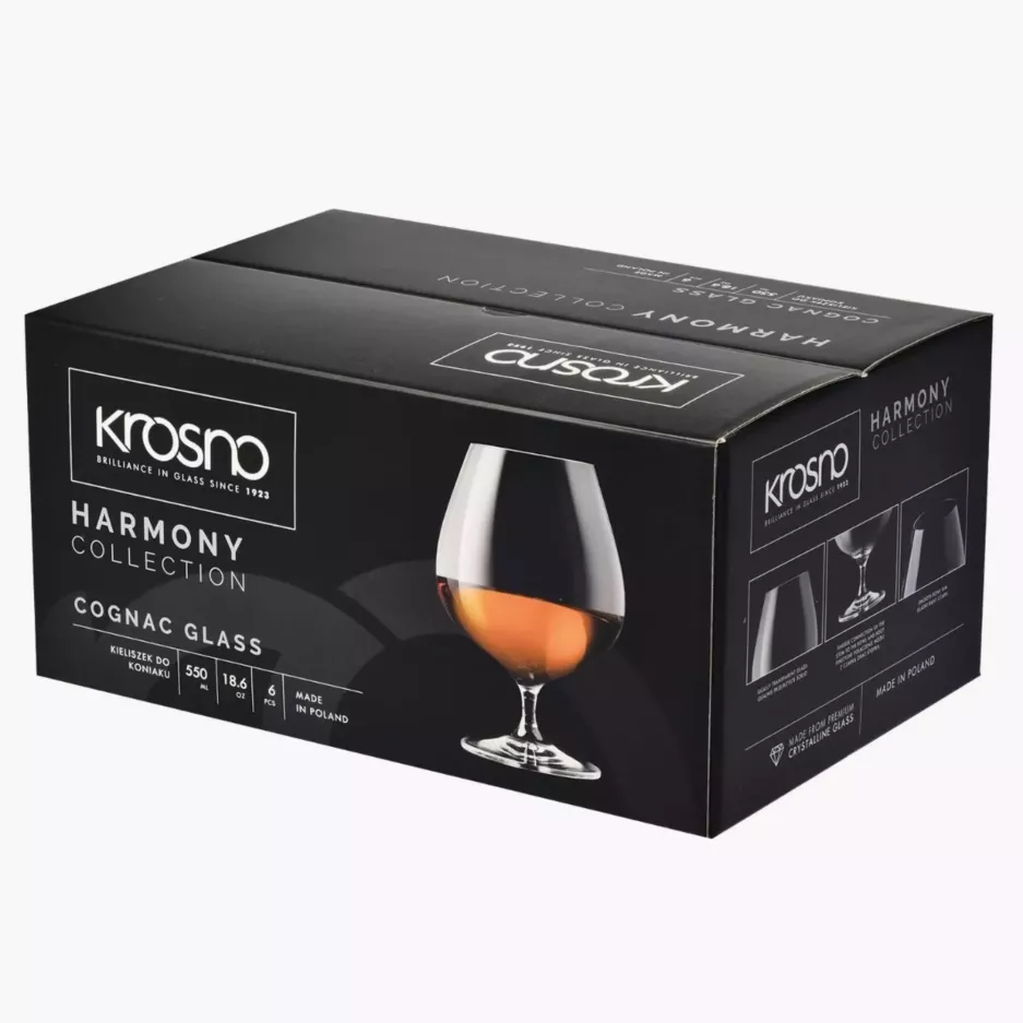 Kieliszki do koniaku KROSNO HARMONY 6 szt. 550 ml szklane