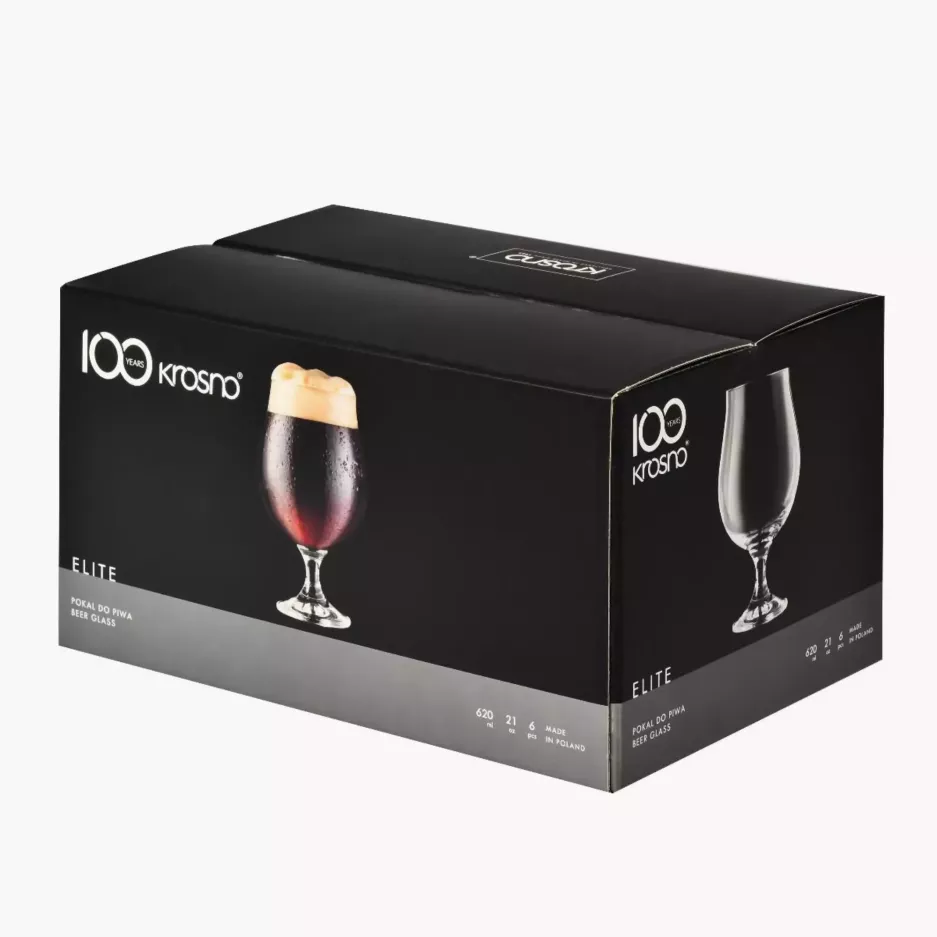 Kieliszki do piwa KROSNO ELITE 6 szt. 500 ml szklane
