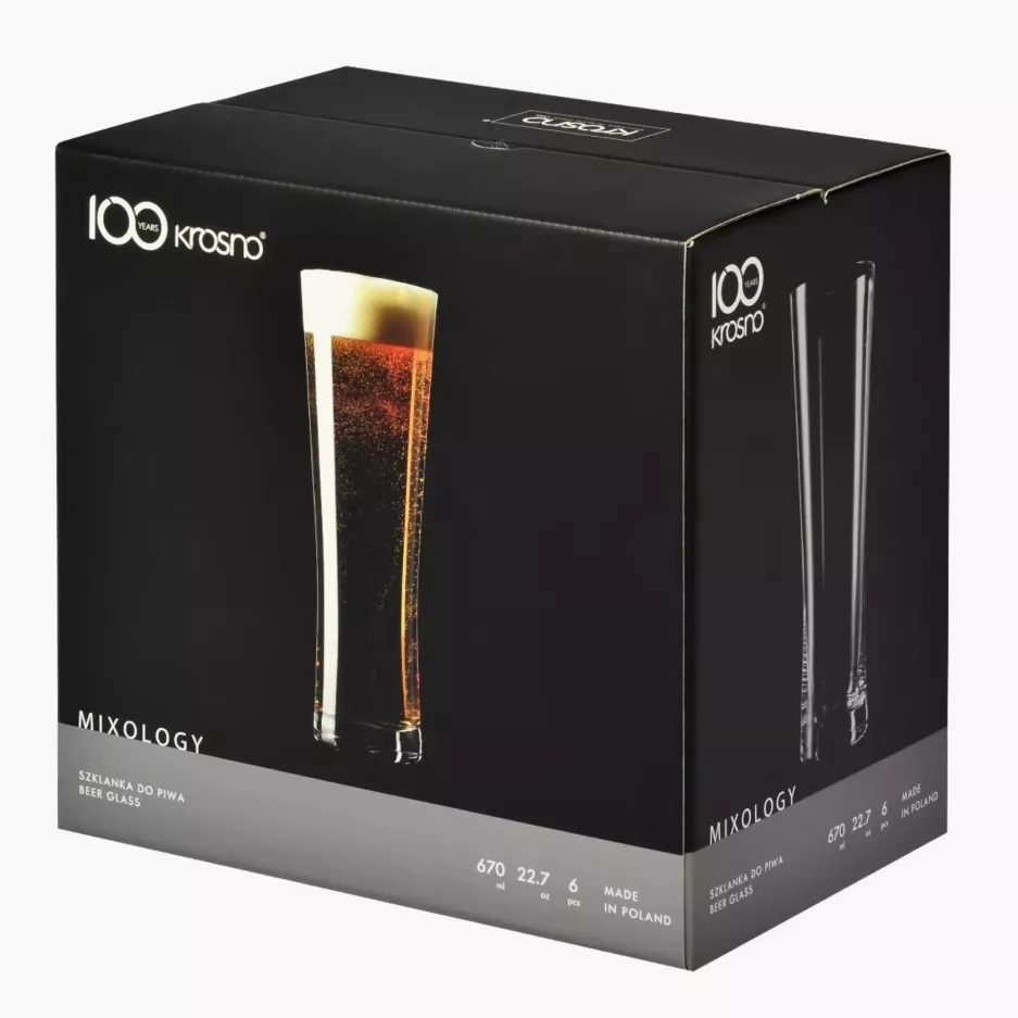 Szklanki do piwa KROSNO MIXOLOGY 6 szt. 670 ml szklane